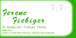 ferenc fiebiger business card